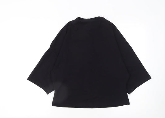Womens UK Size 8 Mango Black Basic Blouse