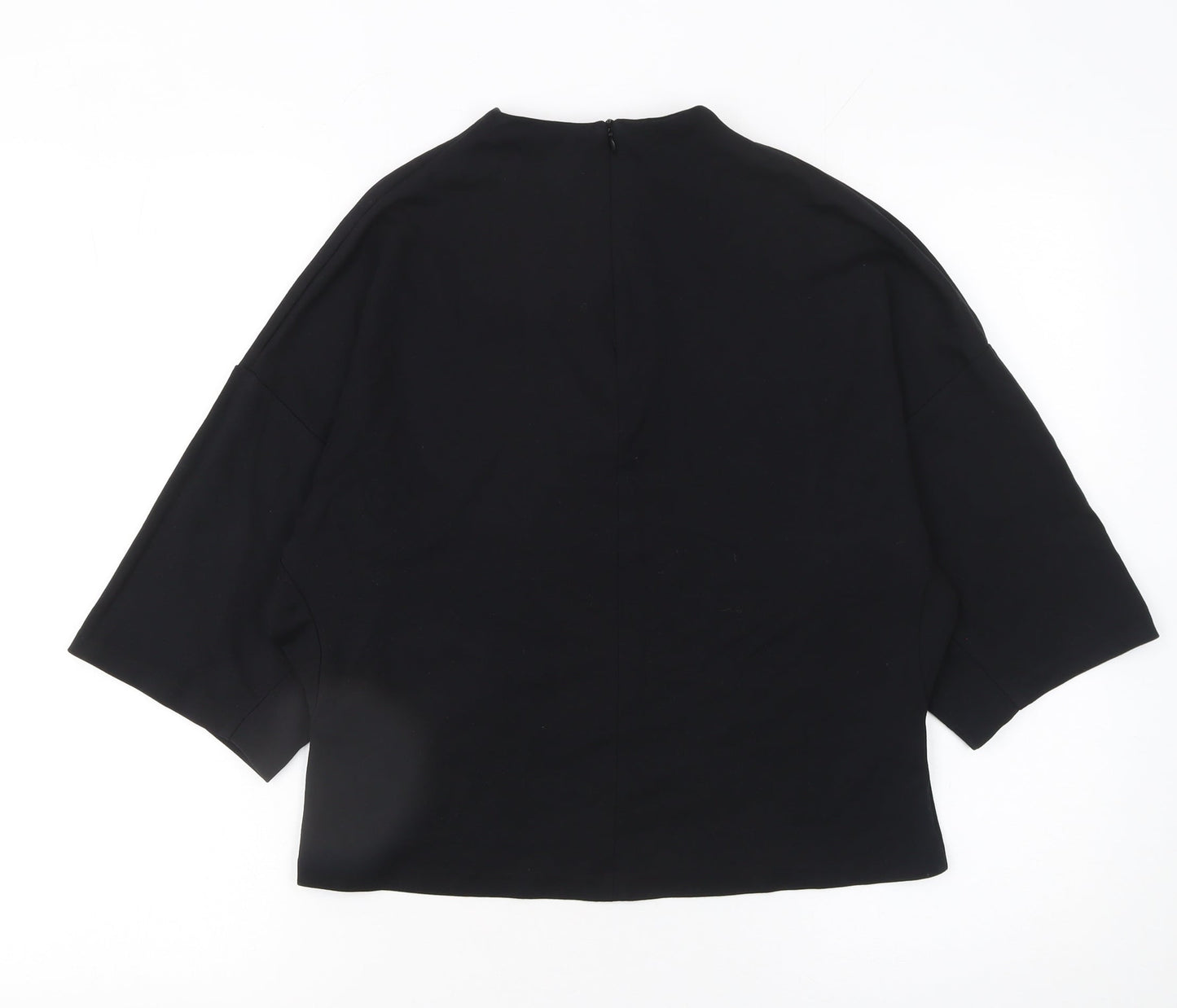 Womens UK Size 8 Mango Black Basic Blouse