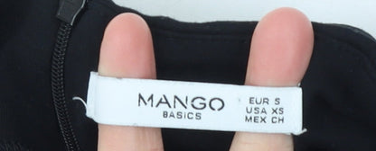 Womens UK Size 8 Mango Black Basic Blouse