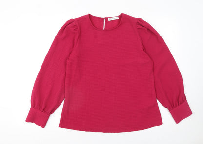Womens UK Size 12 Gallery Pink Basic Blouse