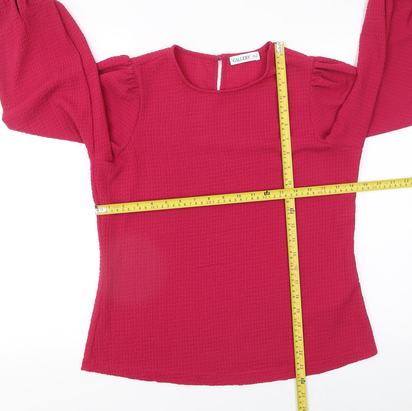 Womens UK Size 12 Gallery Pink Basic Blouse