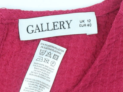 Womens UK Size 12 Gallery Pink Basic Blouse