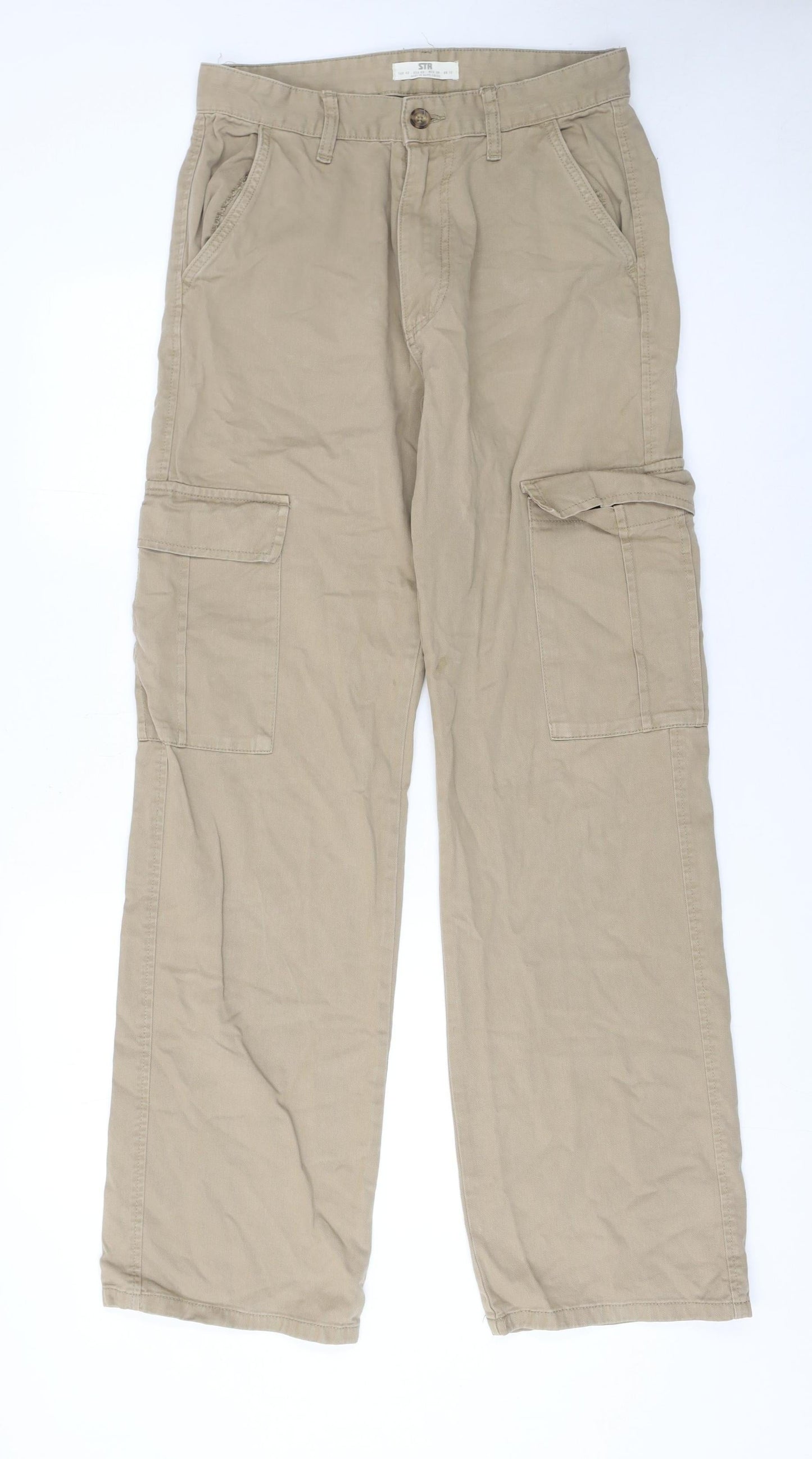 Womens UK Size 12 STR Regular Fit Cargo Beige Trousers