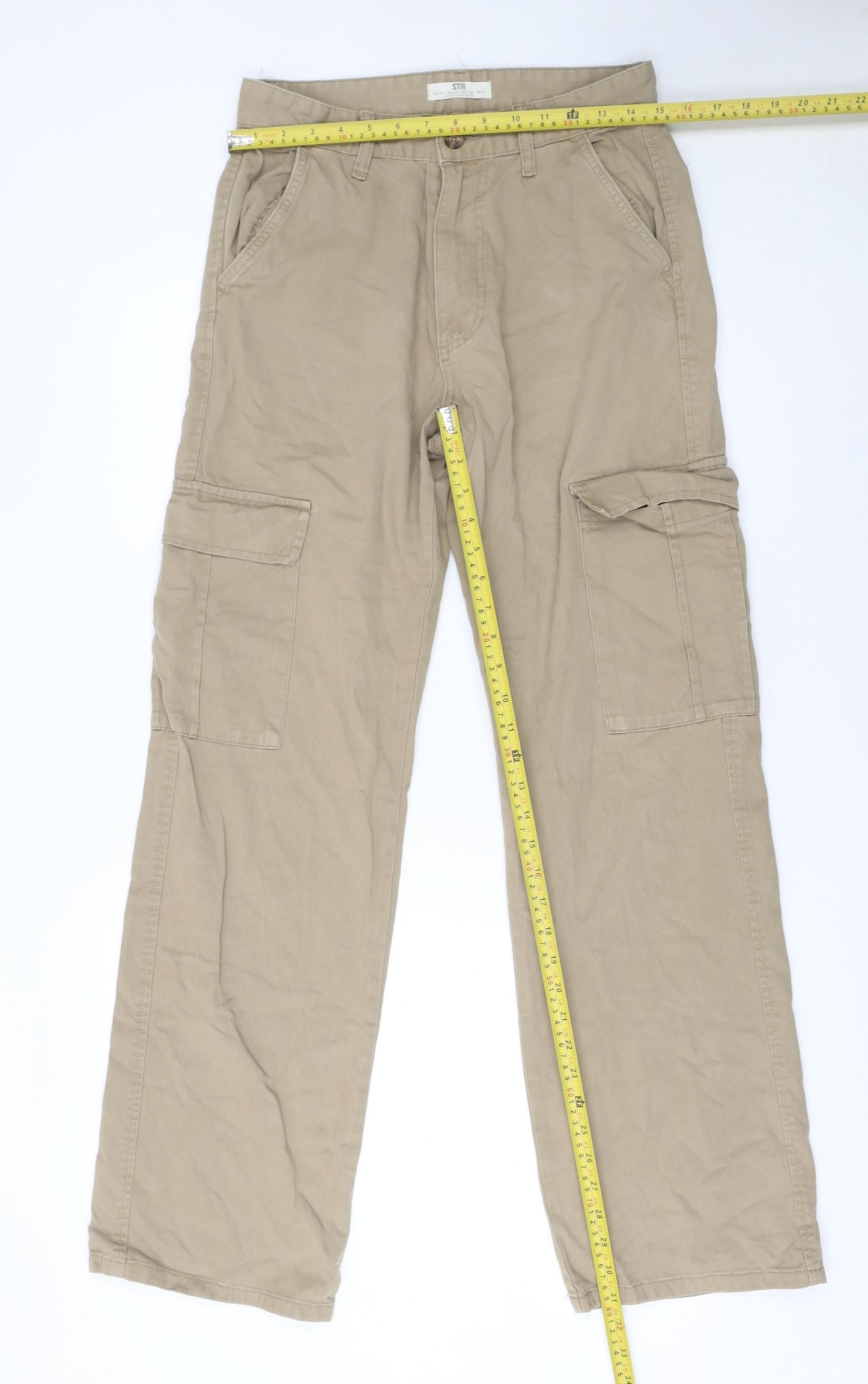 Womens UK Size 12 STR Regular Fit Cargo Beige Trousers