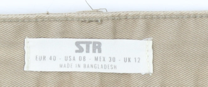 Womens UK Size 12 STR Regular Fit Cargo Beige Trousers