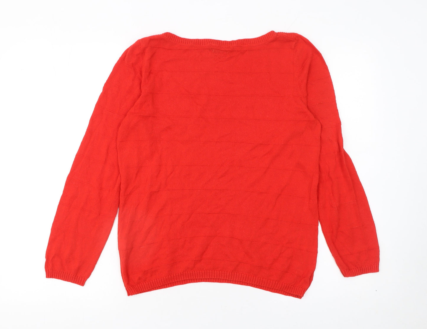 Womens UK Size M United Colors of Benetton Red Pullover Jumper
