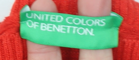Womens UK Size M United Colors of Benetton Red Pullover Jumper