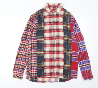 Zara Men’s Multicoloured Plaid Cotton Button-Up Shirt Size S