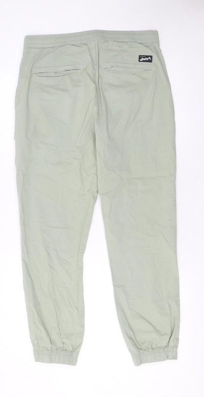 Womens UK Size M Zara Regular Fit Jogger Green Trousers