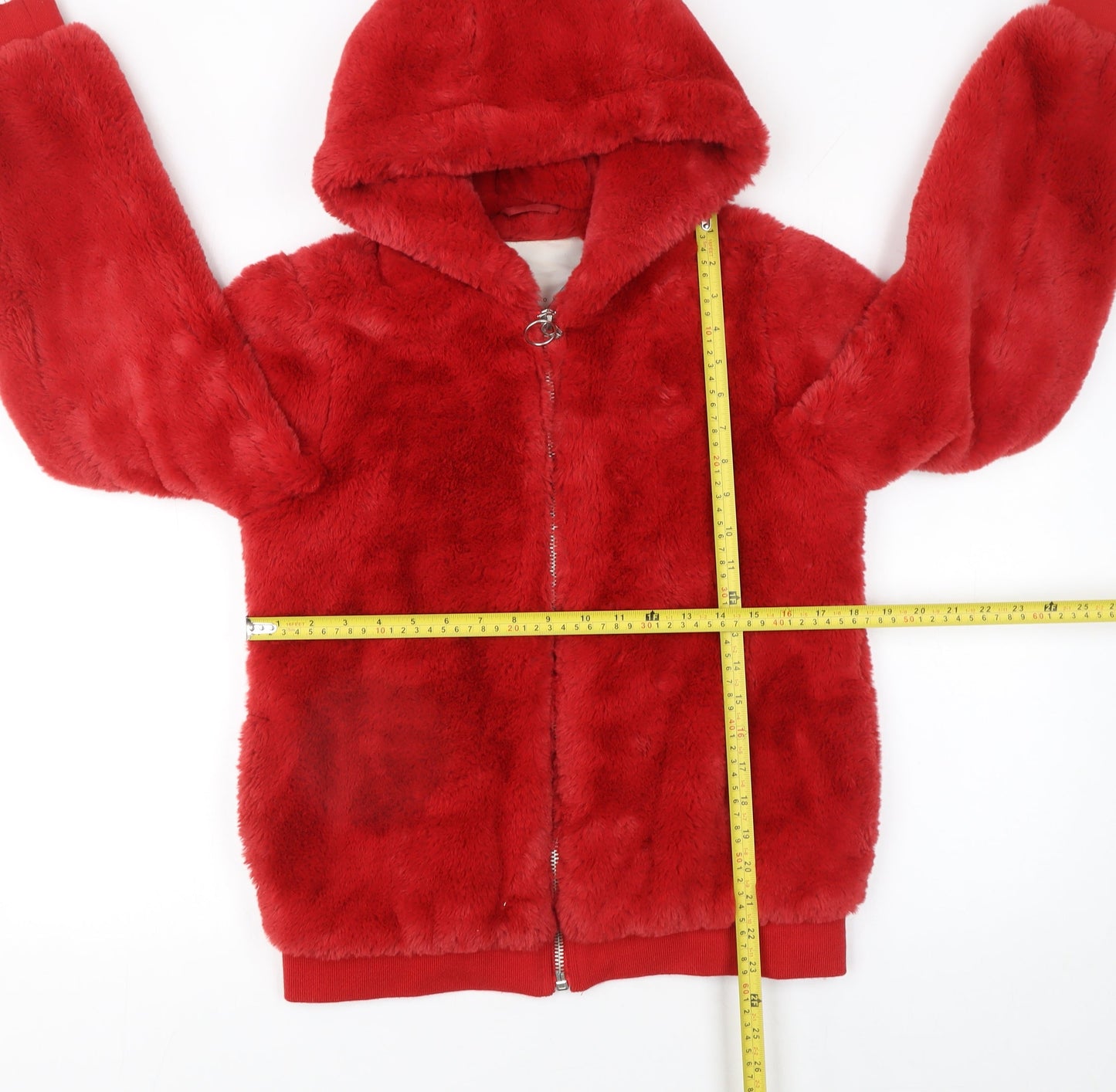 Womens UK Size 8 Broken Standard Red Full Zip Hoodie