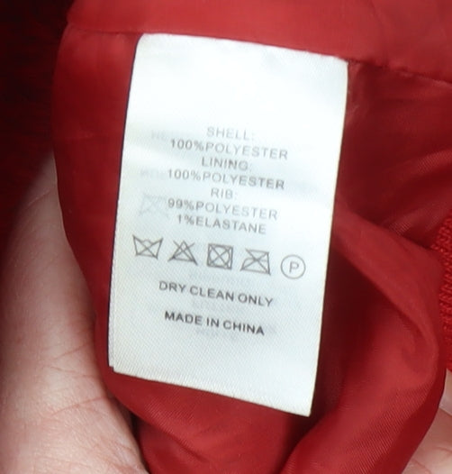 Womens UK Size 8 Broken Standard Red Full Zip Hoodie