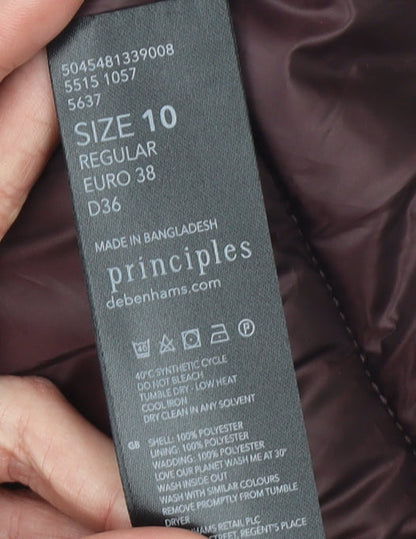Womens UK Size 10 Principles Brown Puffer Jacket