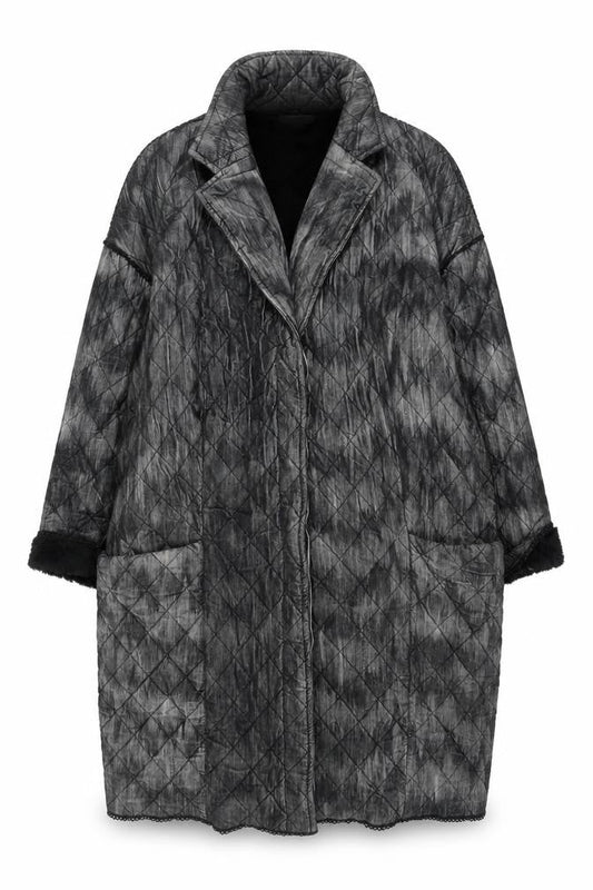 Womens UK Size XS Conditions Apply Grey Quilted Coat