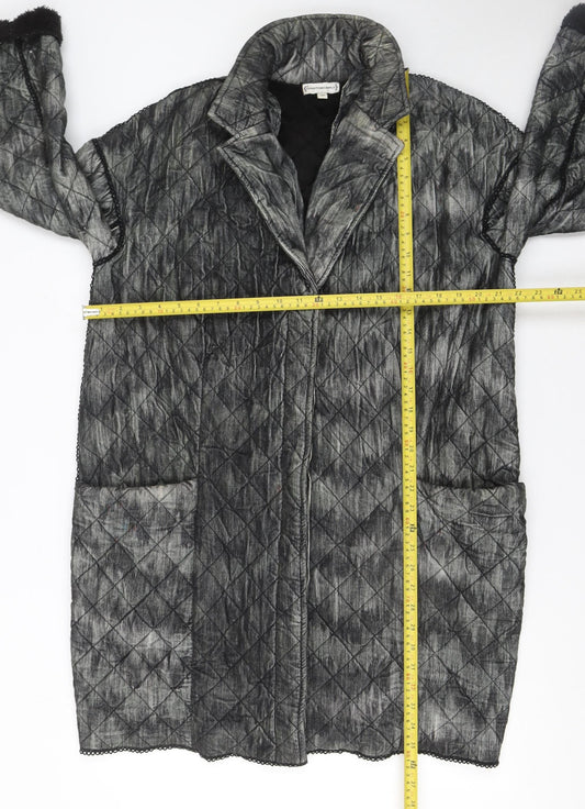 Womens UK Size XS Conditions Apply Grey Quilted Coat