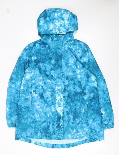 Womens UK Size 12 Lands' End Blue Rain Coat
