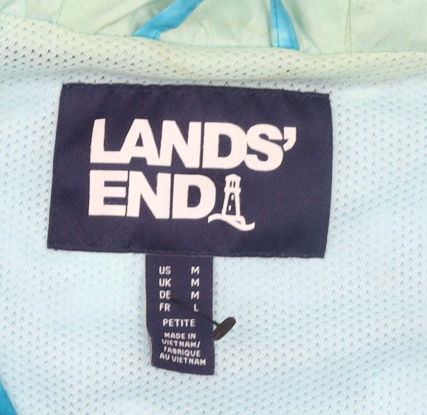 Womens UK Size 12 Lands' End Blue Rain Coat