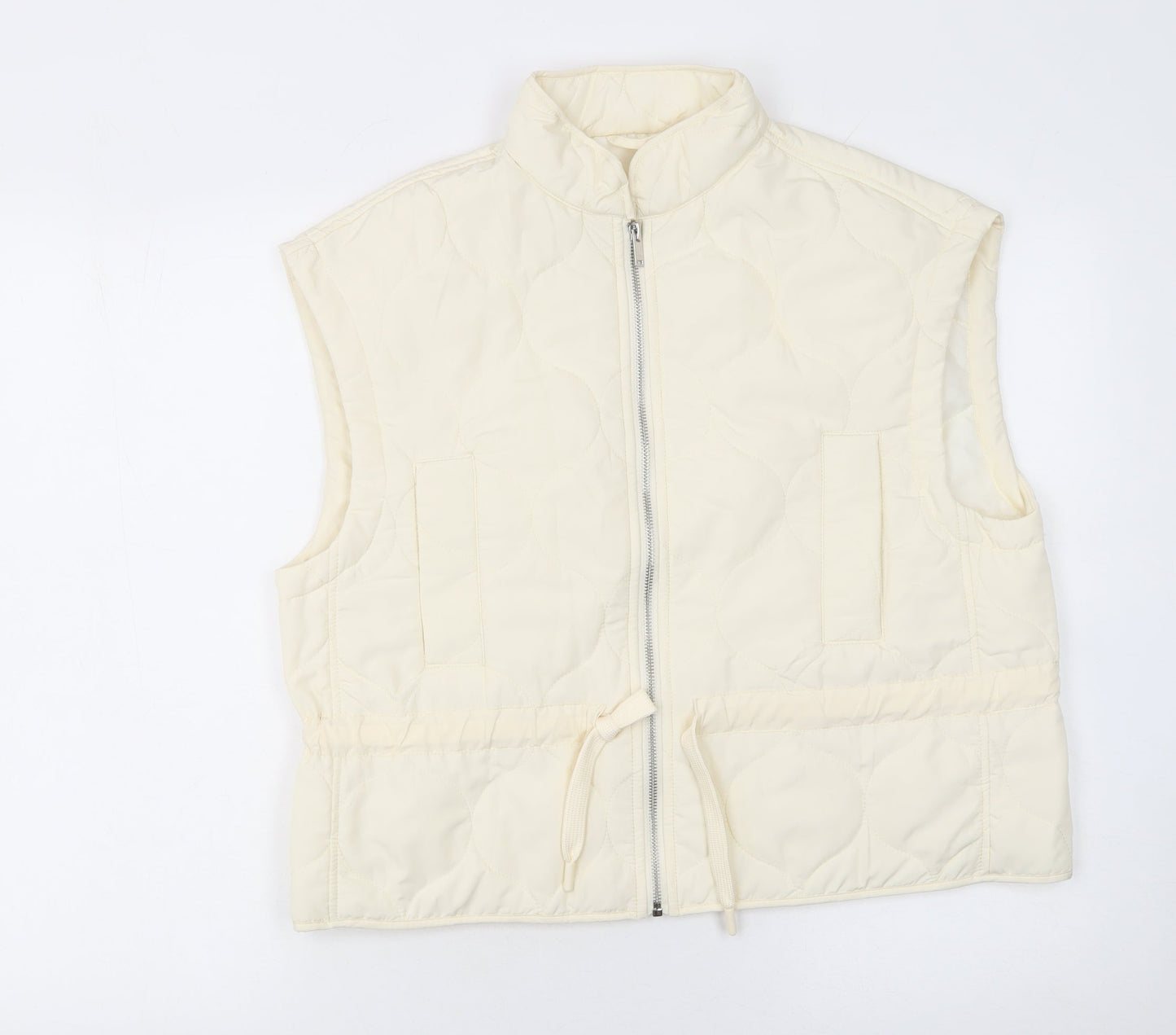 Womens UK Size S Primark Ivory Quilted Coat