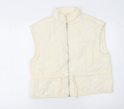 Womens UK Size S Primark Ivory Quilted Coat