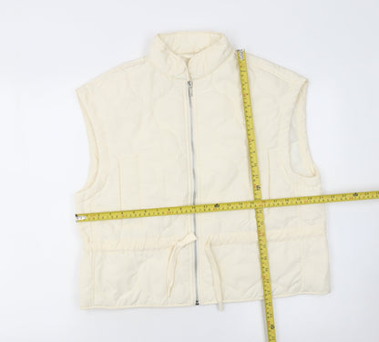 Womens UK Size S Primark Ivory Quilted Coat