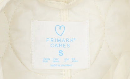 Womens UK Size S Primark Ivory Quilted Coat