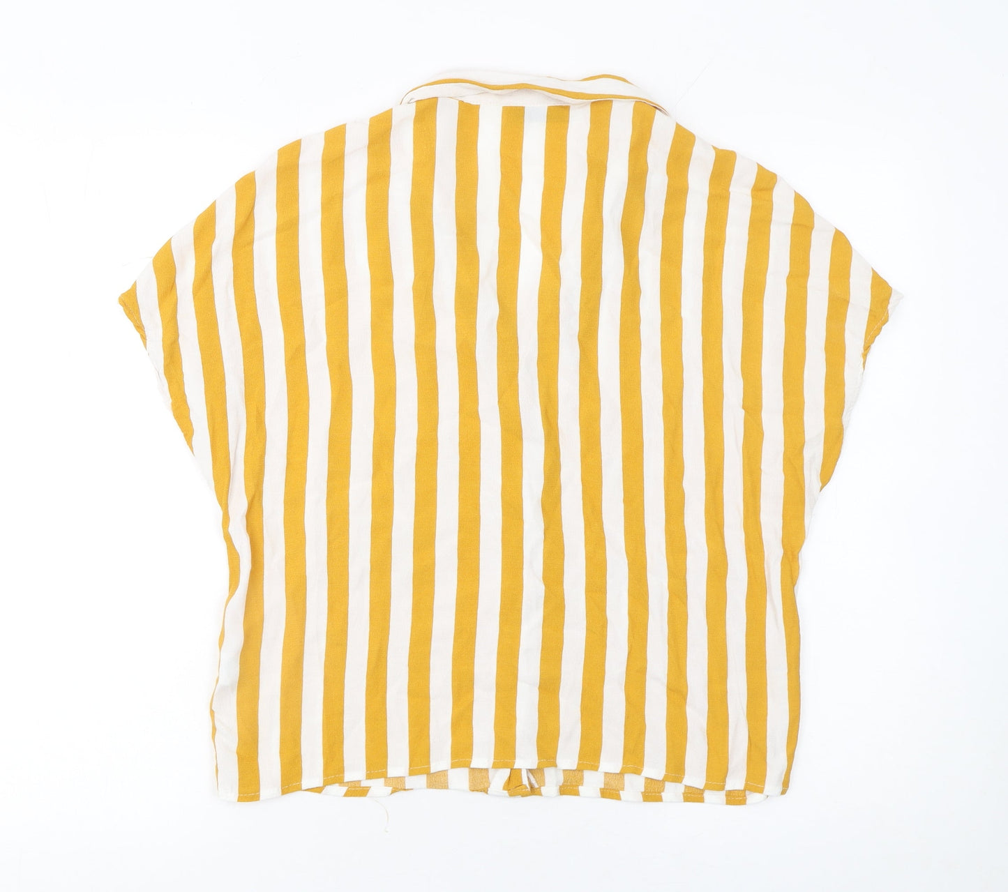 Womens UK Size M Bershka Yellow Basic Button-Up