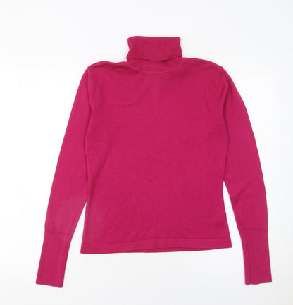 Womens UK Size S Turnover Pink Pullover Jumper