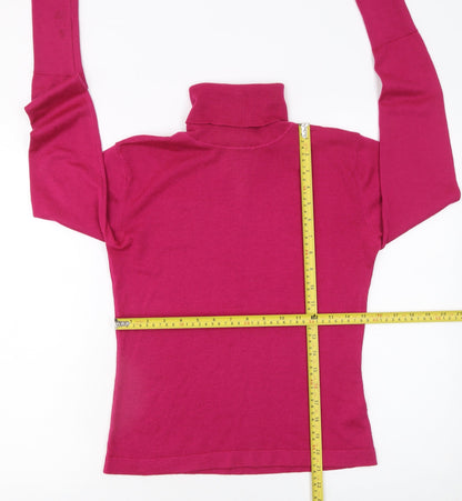 Womens UK Size S Turnover Pink Pullover Jumper