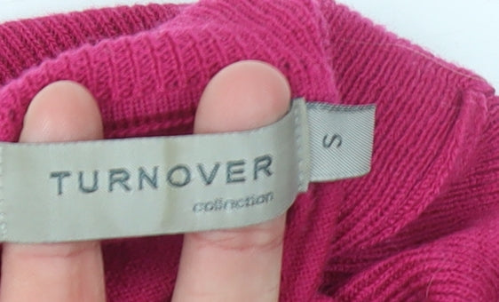 Womens UK Size S Turnover Pink Pullover Jumper