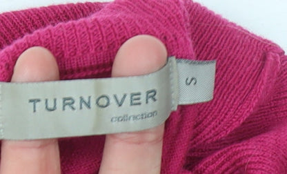Womens UK Size S Turnover Pink Pullover Jumper
