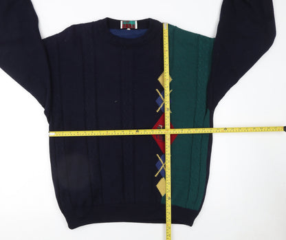 Mens UK Size L Serious Golf Blue Pullover Jumper