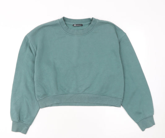 Womens UK Size 12 Zara Green Pullover Sweatshirt