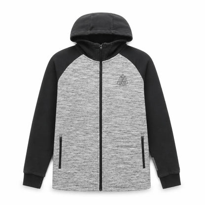 Front view of Next boys’ grey full zip hoodie 13 years regular fit fleece jacket