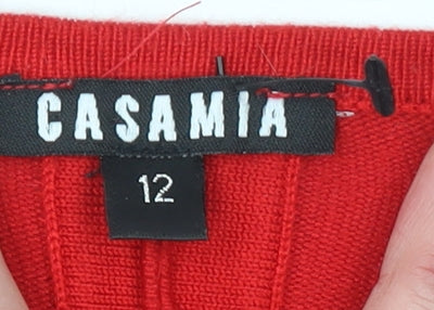 Womens UK Size 12 Casamia Red Pullover Jumper