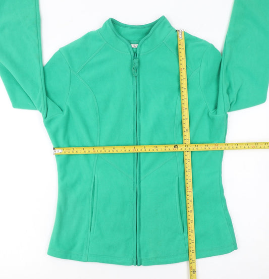 Tu Womens Green Fleece Full Zip Jacket Size 10
