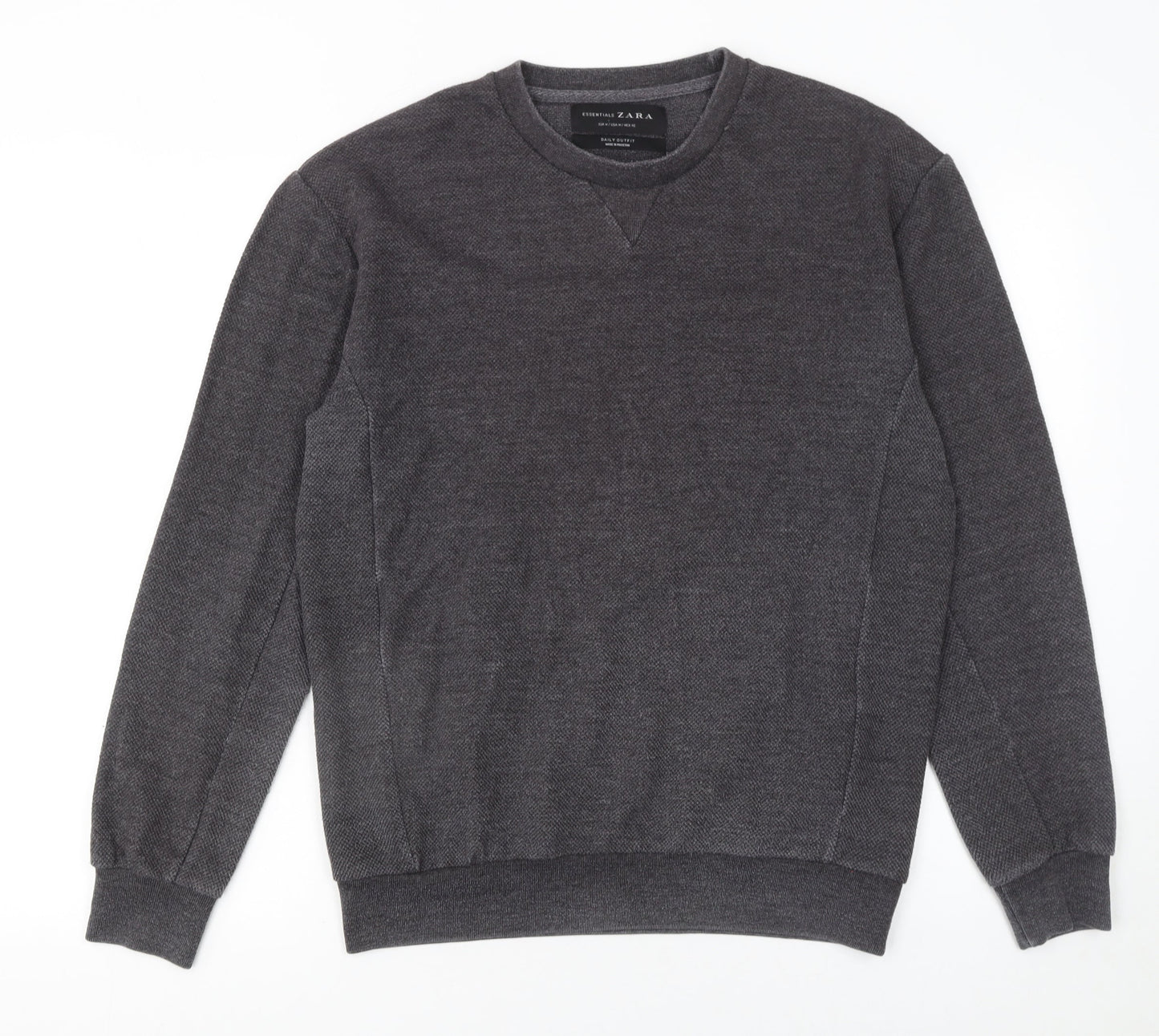 Mens UK Size M Zara Grey Pullover Jumper