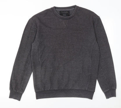 Mens UK Size M Zara Grey Pullover Jumper