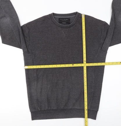 Mens UK Size M Zara Grey Pullover Jumper