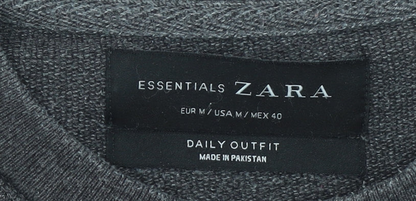 Mens UK Size M Zara Grey Pullover Jumper