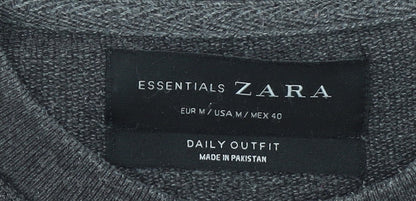 Mens UK Size M Zara Grey Pullover Jumper