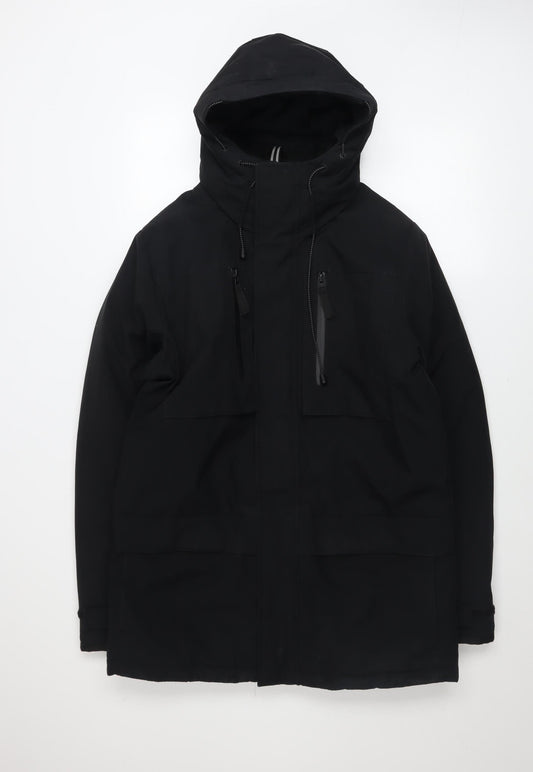 Mens UK Size XS George Black Parka Coat