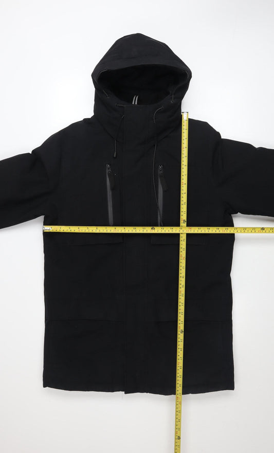 Mens UK Size XS George Black Parka Coat