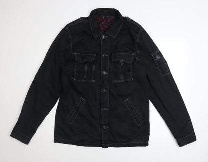Mens UK Size M INDISTAR Black Military Jacket