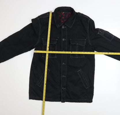 Mens UK Size M INDISTAR Black Military Jacket