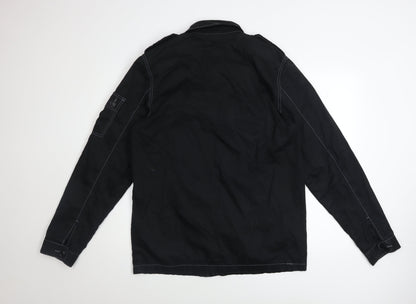 Mens UK Size M INDISTAR Black Military Jacket