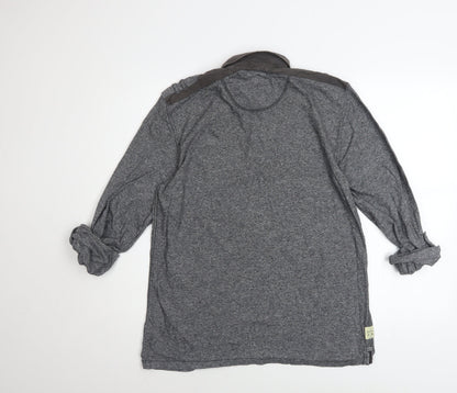 Next Men's Grey Cotton Long Sleeve Casual Button-Up Shirt Size M