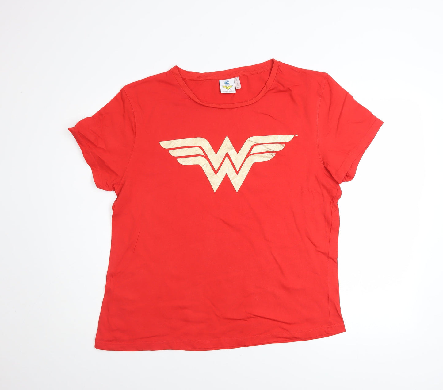 Womens UK Size 18 DC Red Basic T-Shirt