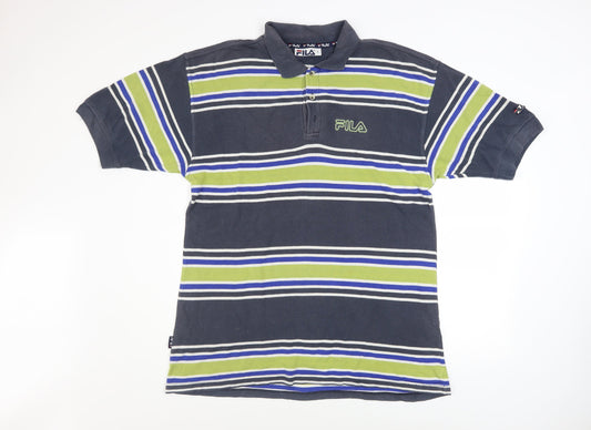 Mens UK Size L FILA 100% Cotton Polo Shirt