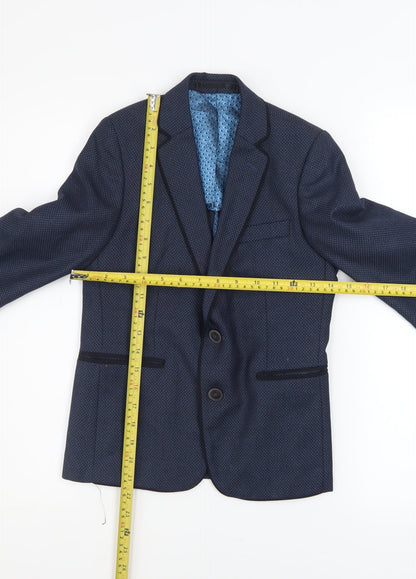 1880 Club Boys Blue Geometric Blazer 5 Years Two-Button Formal Jacket