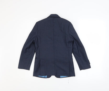 1880 Club Boys Blue Geometric Blazer 5 Years Two-Button Formal Jacket