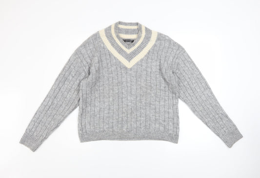 Womens UK Size S Dunnes Stores Grey Pullover Jumper